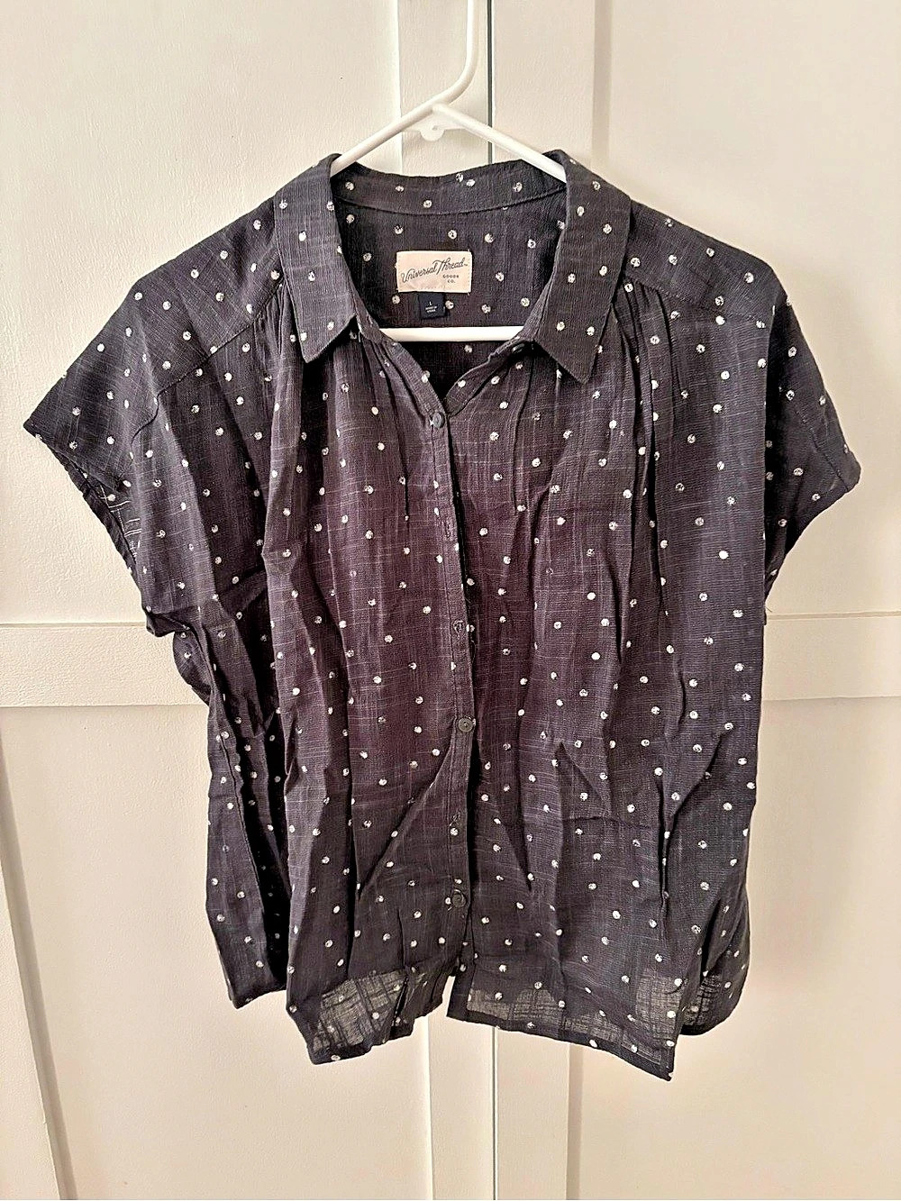Universal Thread Polka Dot Cotton Rayon Top Size Large